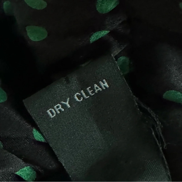 INC INTERNATIONAL CONCEPTS 100% Silk Sleeveless Top Black Green Polka Dots Sz 2 - Picture 7 of 7